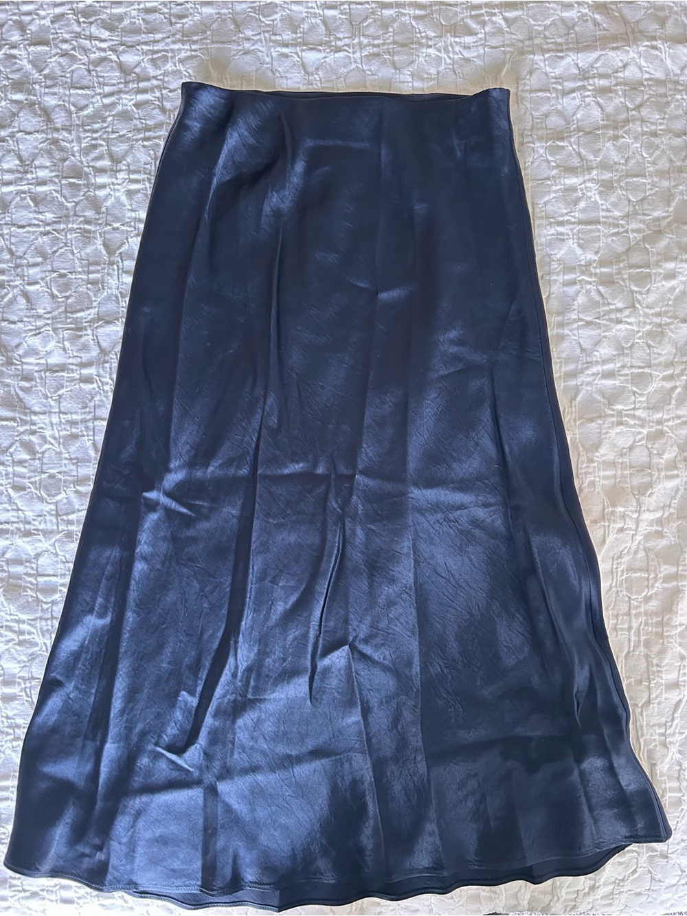 Babaton Navy Satin Maxi Skirt